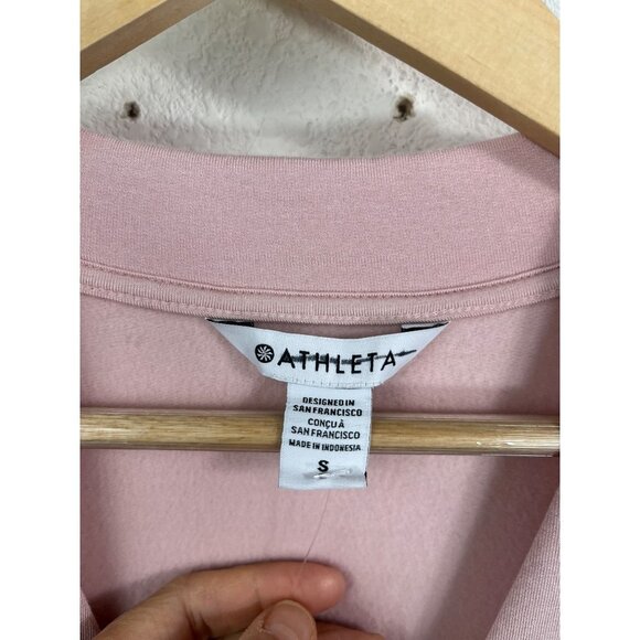 ATHLETA ORCHID PINK PURANA V-NECK WRAP SWEATSHIRT SWEATER sz S - Picture 3 of 8